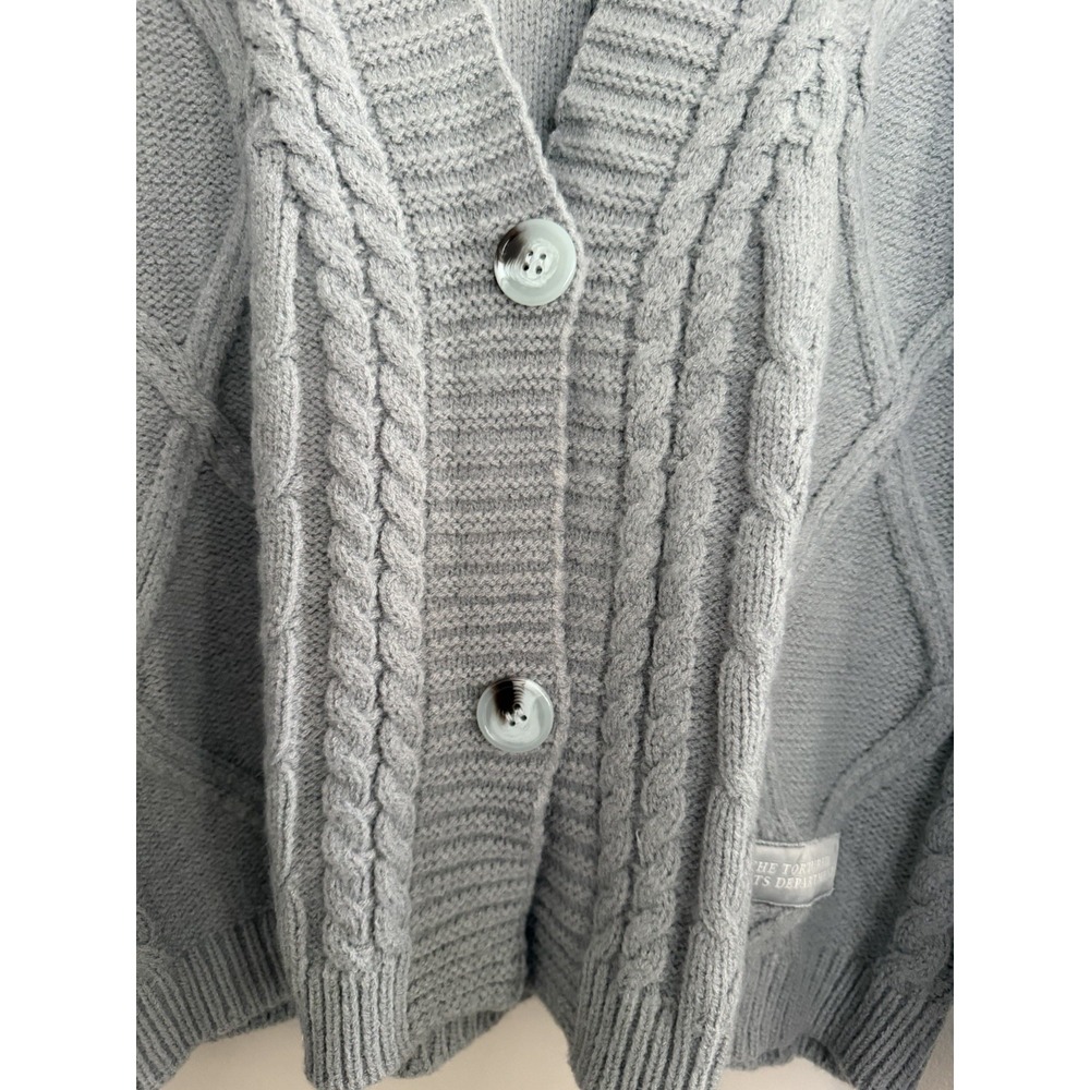 Taylor Swift The Tortured Poets Department Gray Button Down Cardigan Size M/L - Picture 10 of 13